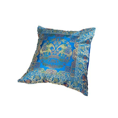 Funda de cojín de India en seda modelo elefante