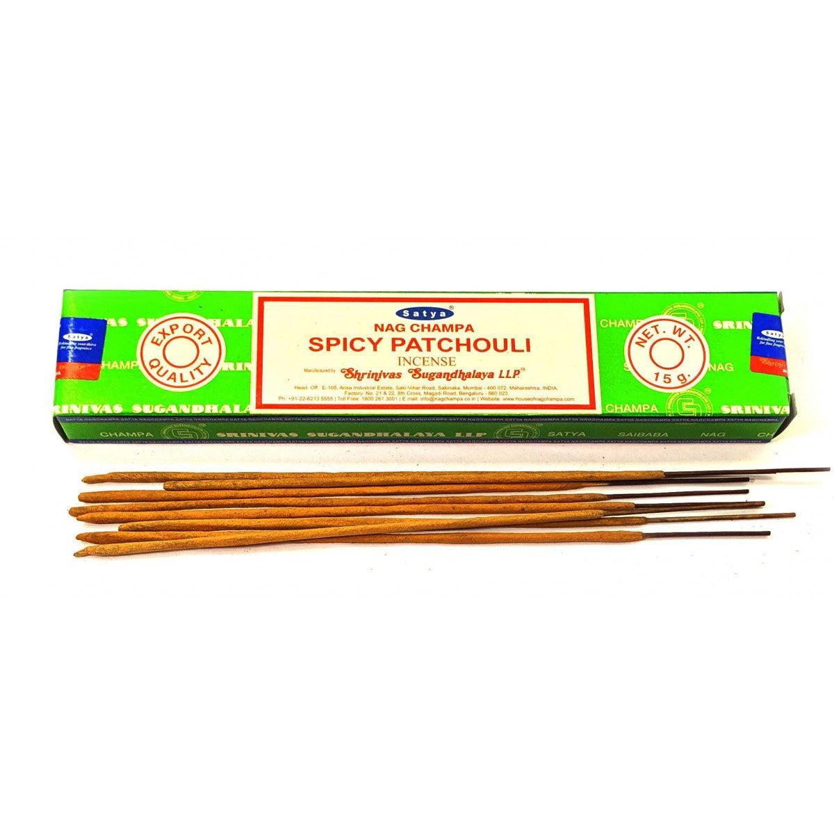 Incienso Spicy Patchouli Satya en varitas