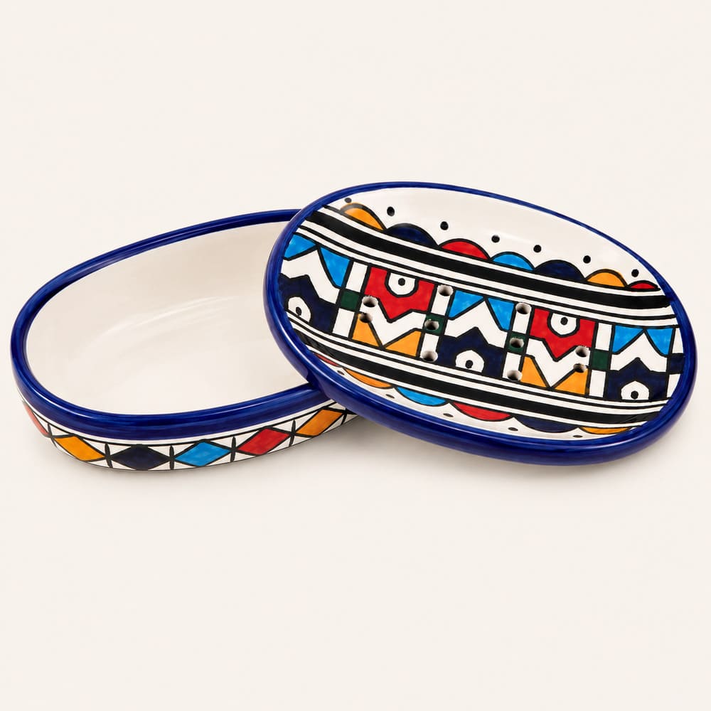 jabonera marroquí Fez multicolor abierta