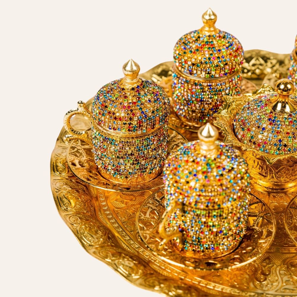 juego de café turco Swarovski detalle