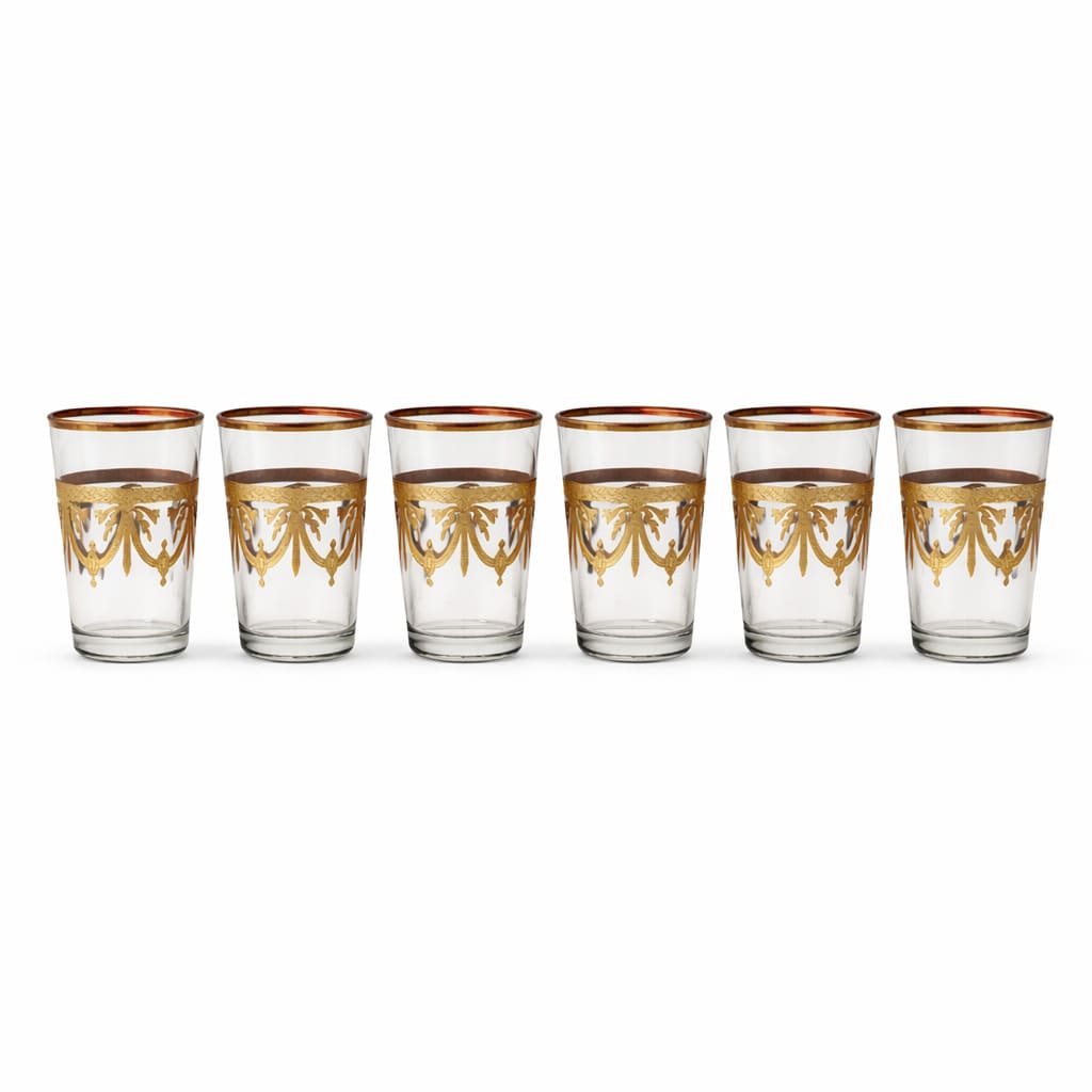 juego de vasos árabes de té dorados
