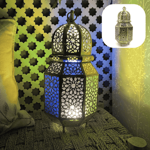 Lanterne octogonale arabe en laiton 38 cm | Lampes arabes