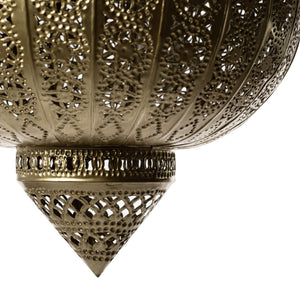 Lámpara marroquí de techo esfera dorada