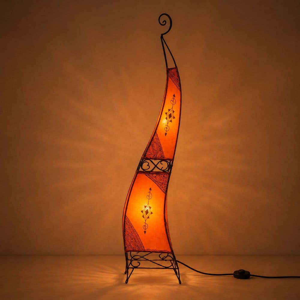 lámpara marroquí henna 120cm naranja on
