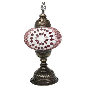 Lámpara turca de mesa con cristal de mosaico - Nº3 Ahmar