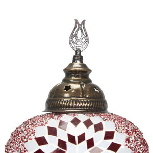 Lámpara turca de mesa con cristal de mosaico - Nº3 Ahmar