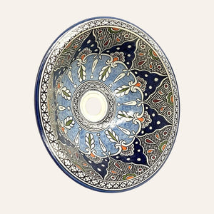 lavabo árabe cerámica azulado 40