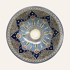 lavabo árabe cerámica azulado artesanal