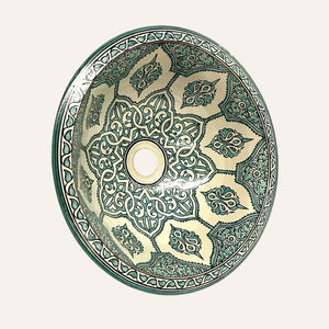 lavabo árabe floral turquesa 40cm