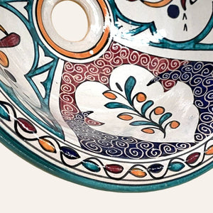 lavabo árabe floral de cerámica detalles