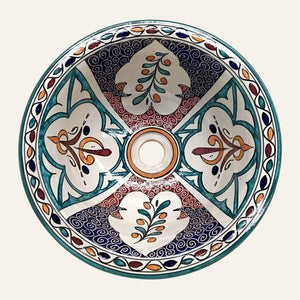 lavabo árabe floral cerámica 35cms