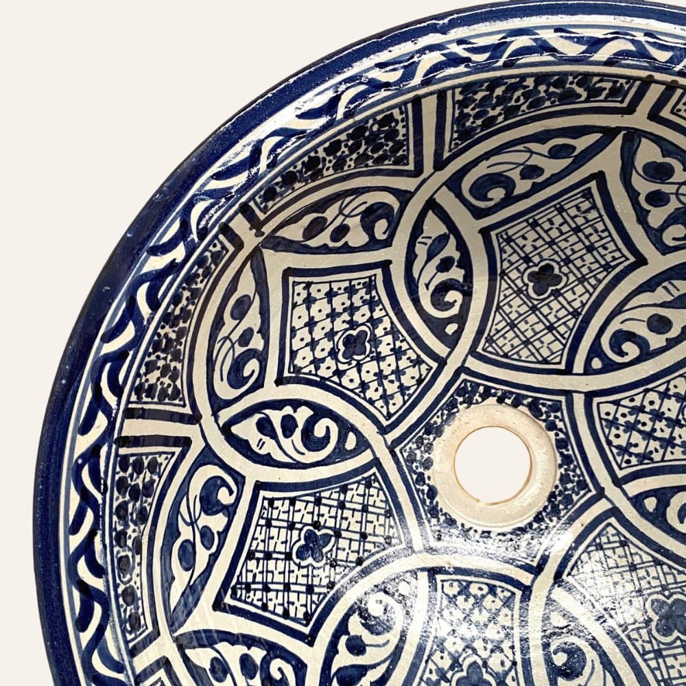 lavabo marroquí cerámica de Fez detalle