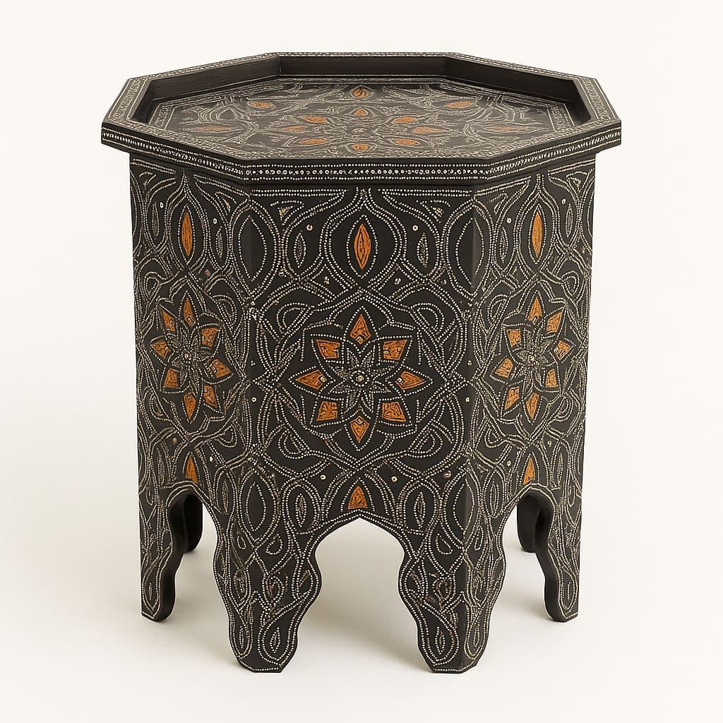 mesa marroquí octogonal hueso