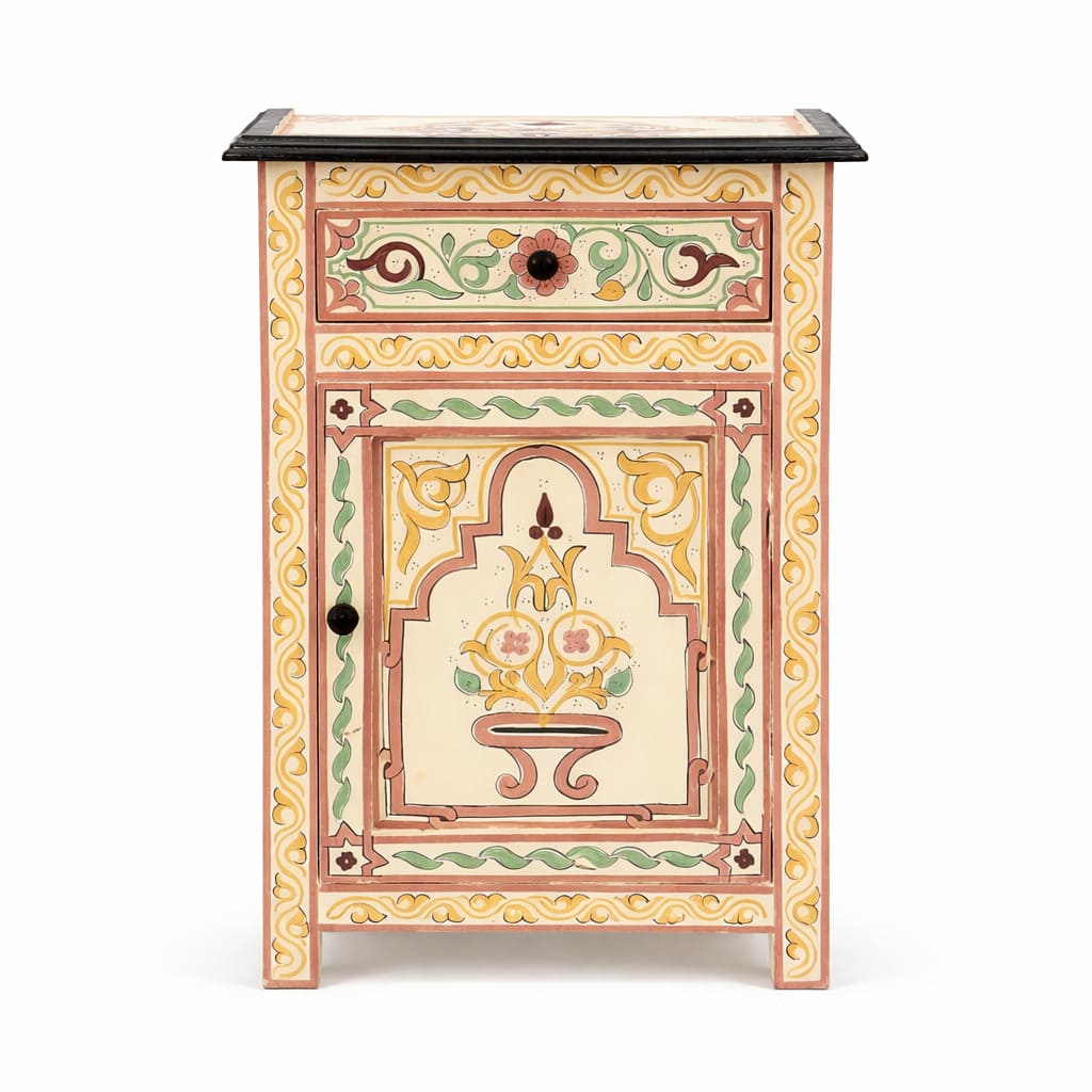 mesita de noche marroqui beige