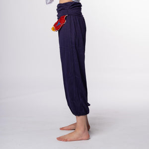 Pantalón bombacho morado con flecos R
