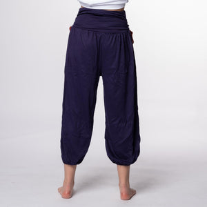 Pantalón bombacho morado con flecos R