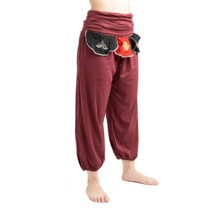 Pantalón bombacho rojo con flecos modelo K