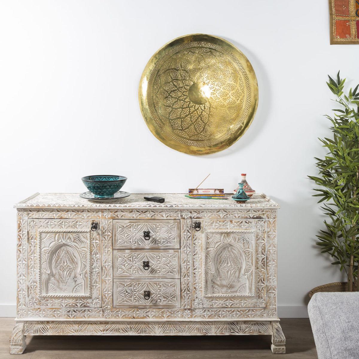 plafón árabe dorado 80cm escena