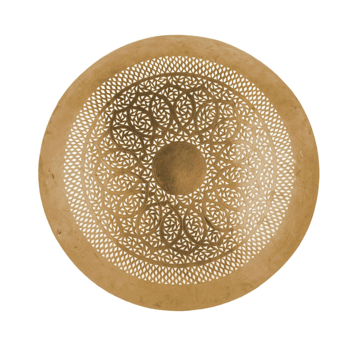 Plafón árabe redondo de metal dorado 20-100cm