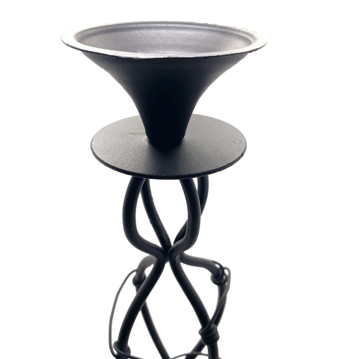 Portavelas marroquí de metal negro