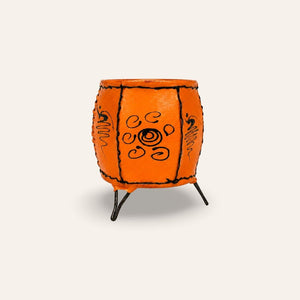portavelas marroquí naranja piel vela