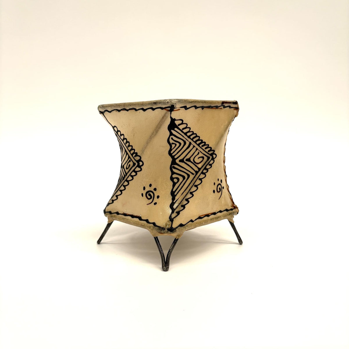 portavelas marroquí piel natural gallo 