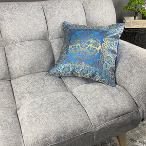 Housse de coussin indienne en soie Eléphant