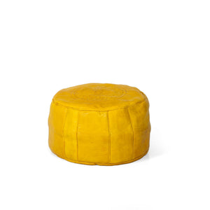 Puff árabe de cuero liso en varios colores