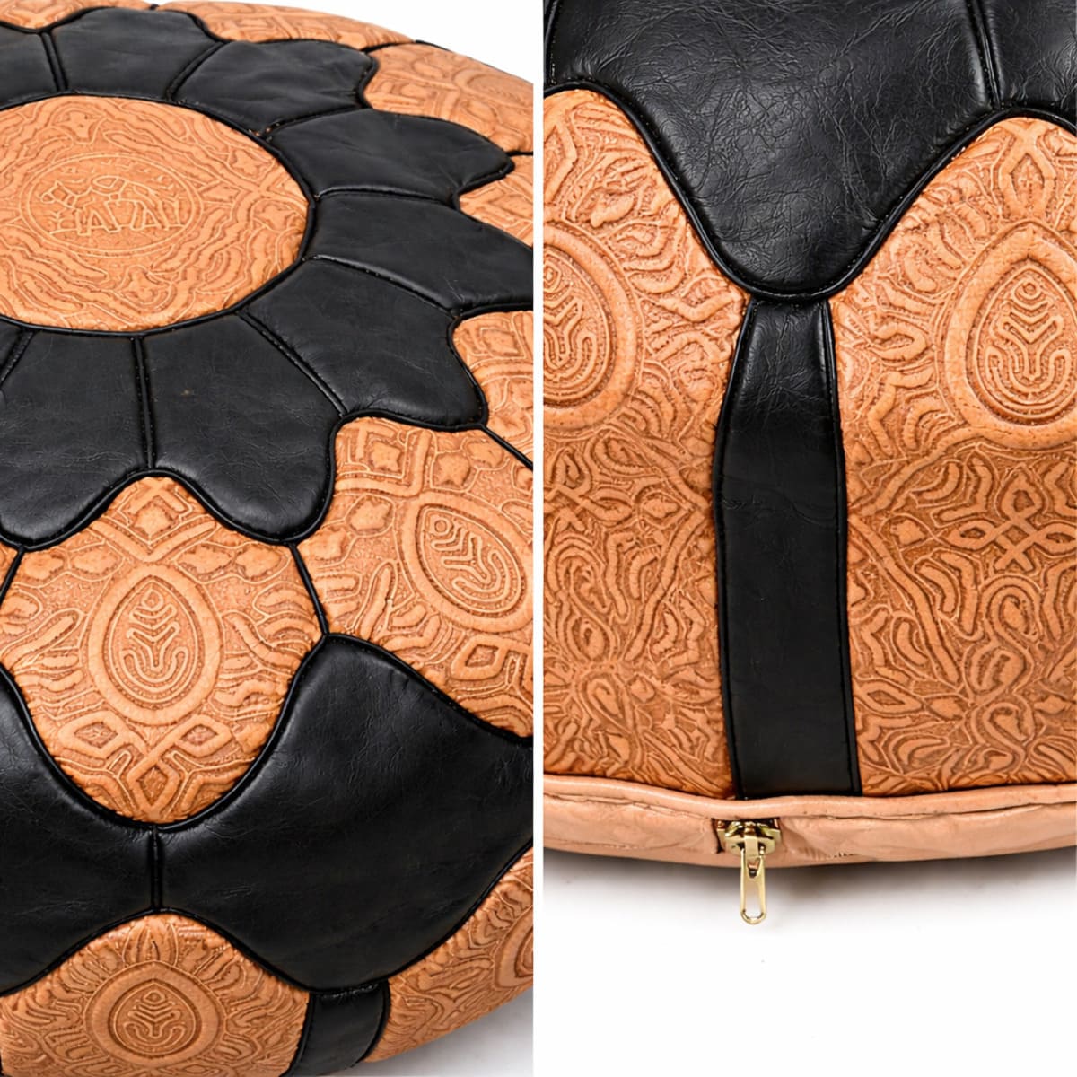 Puff árabe de piel ERFOUD detalles