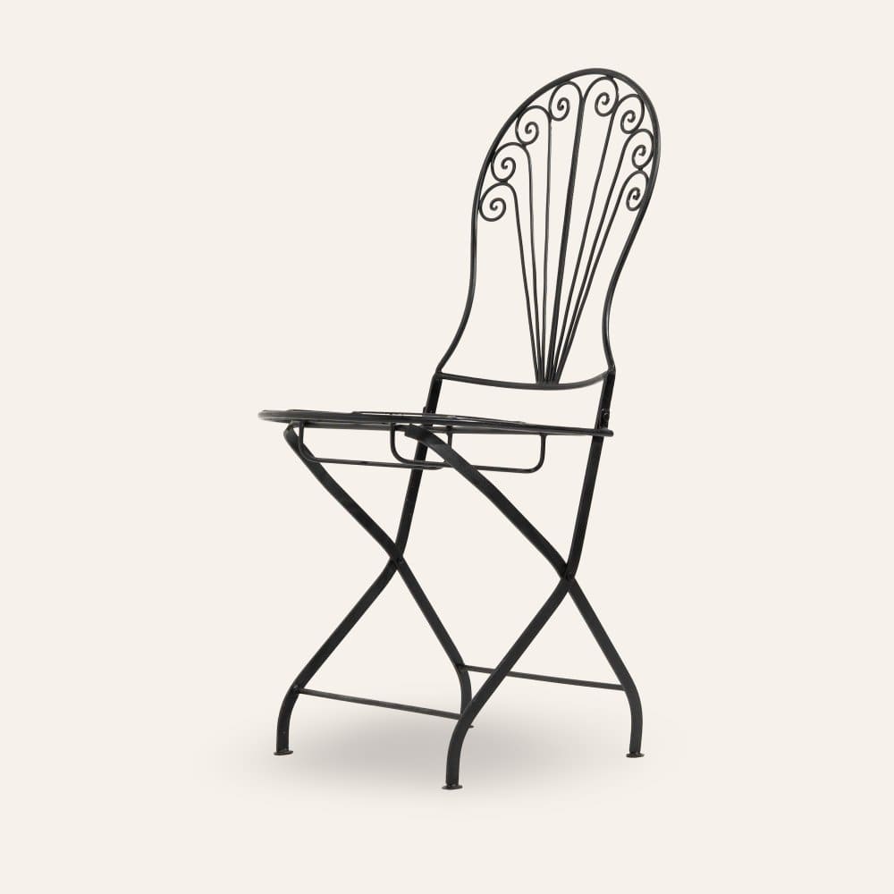 silla marroquí de forja plegable negra