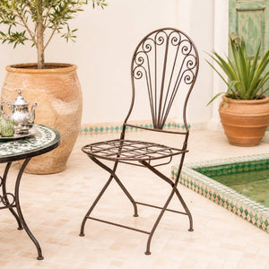 silla marroquí forja plegable cobre lifestyle