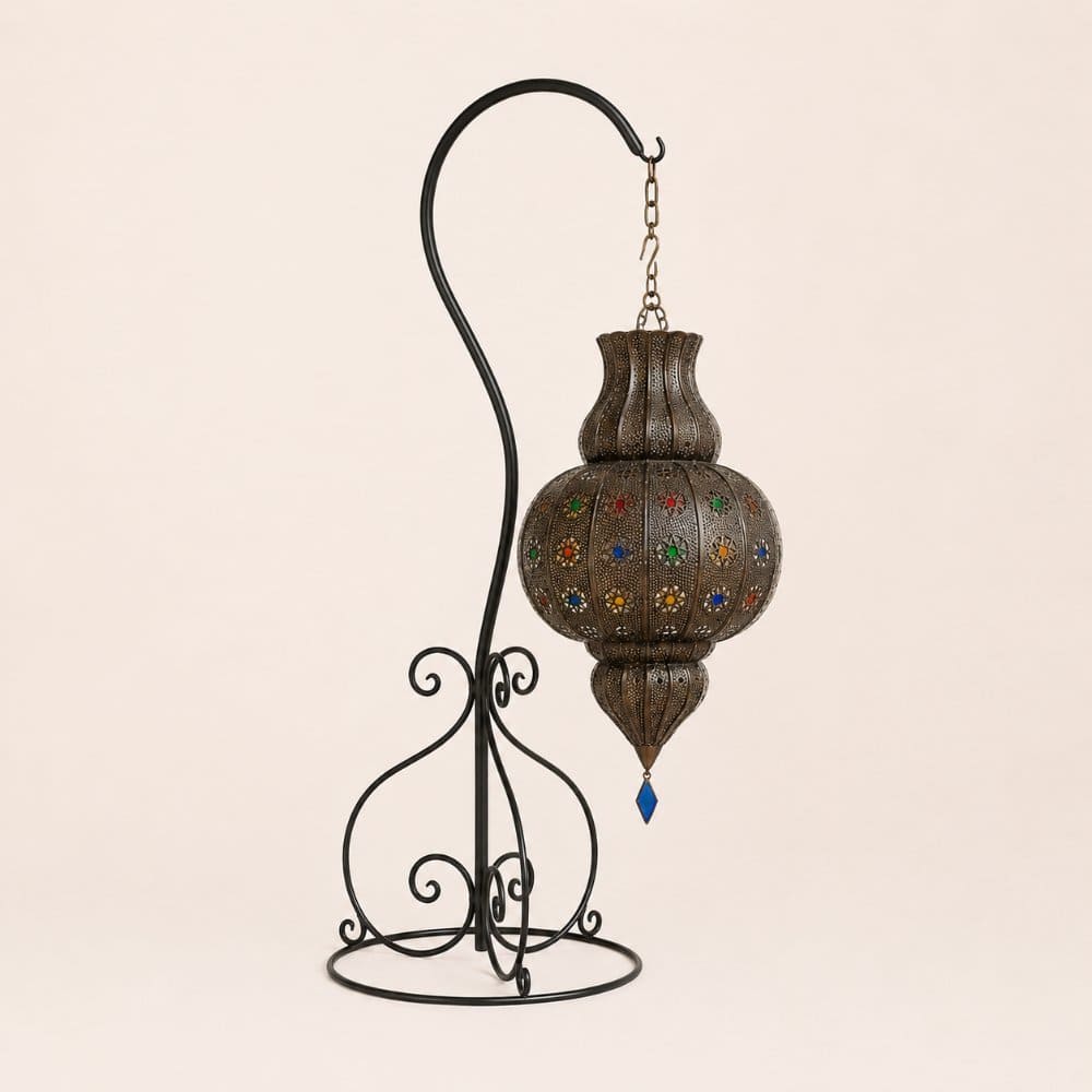 soporte forja lámparas 100cm