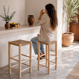 taburete artesanal madera anea 60 lifestyle