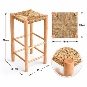 taburete artesanal madera anea 60 tecnica