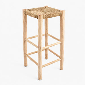 taburete artesanal madera anea 60