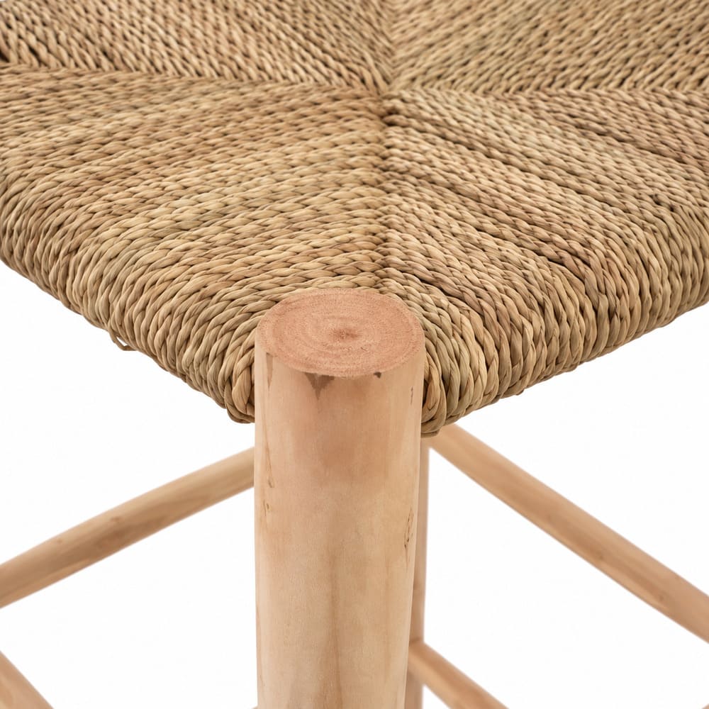 taburete artesanal madera anea 60cm