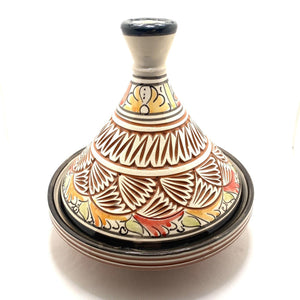 Tajín marroquí labrado blanco 20cm