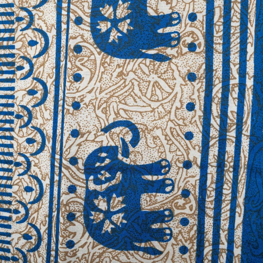 tela india elefante azul dibujo