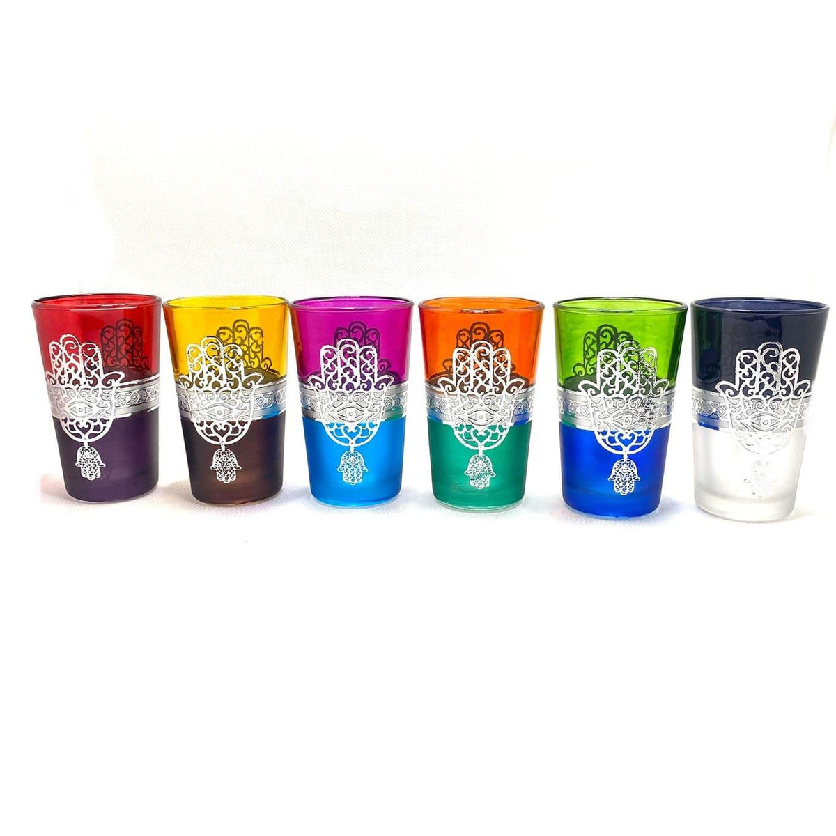 Vasos de té moruno mano de Fátima
